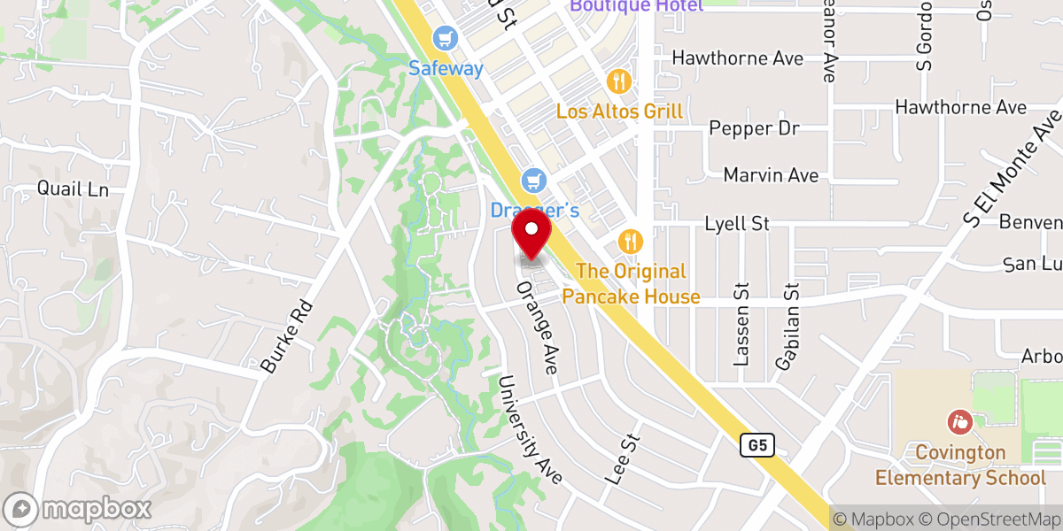 Map showing location of Foothills Congregational Church