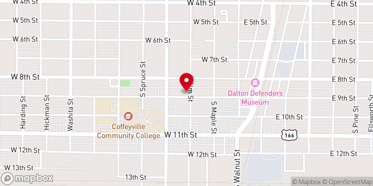 Map showing location of First Baptist Church