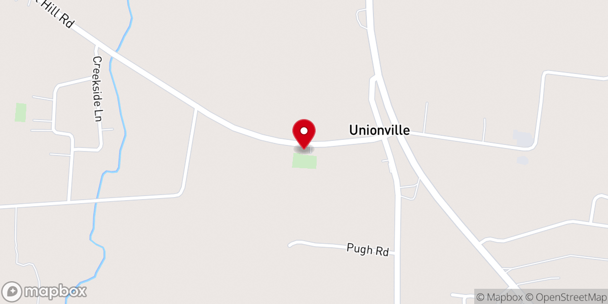 Map showing location of Unionville Methodist Church