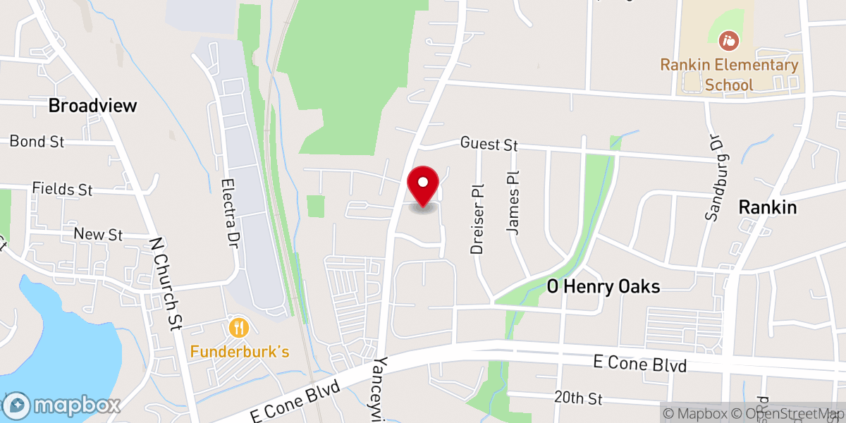 Map showing location of Greensboro Christian Church