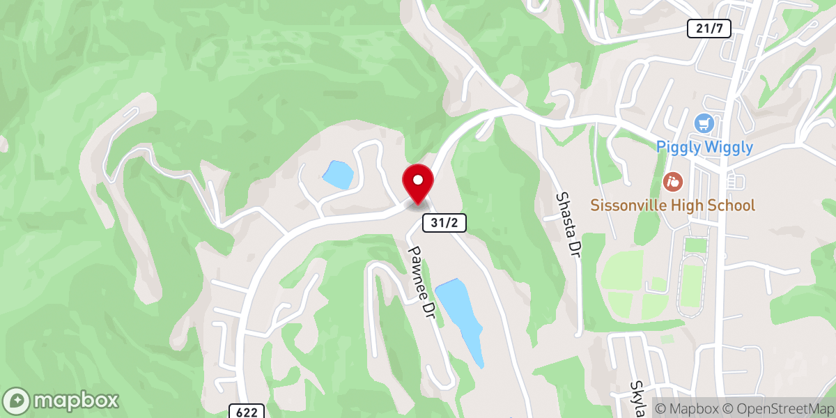 Map showing location of Crossroads Community Church