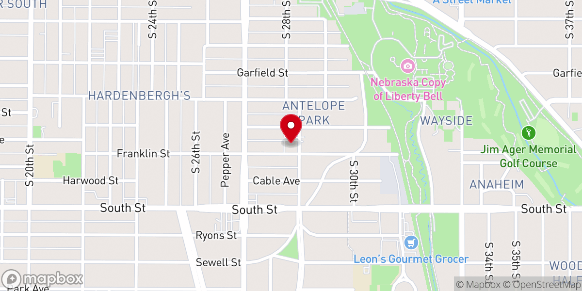 Map showing location of Calvary Lutheran Church