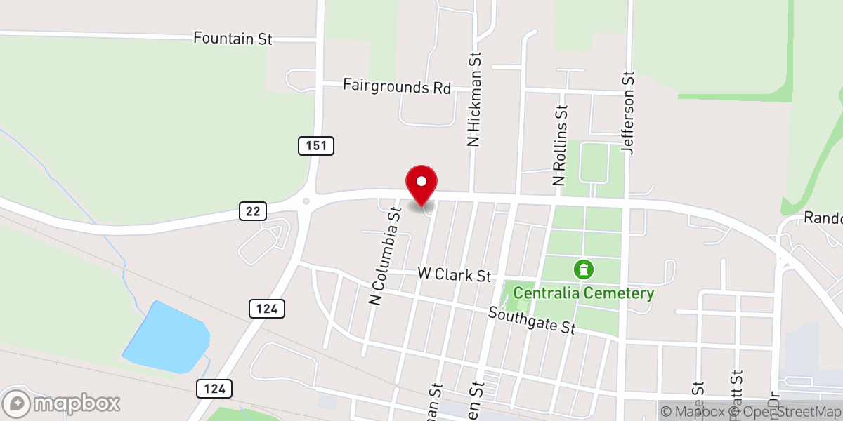 Map showing location of Crossroads community Church