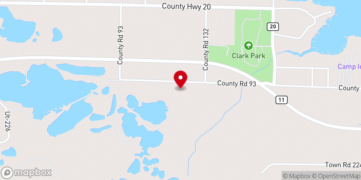 Map showing location of Point-O-Pines Church