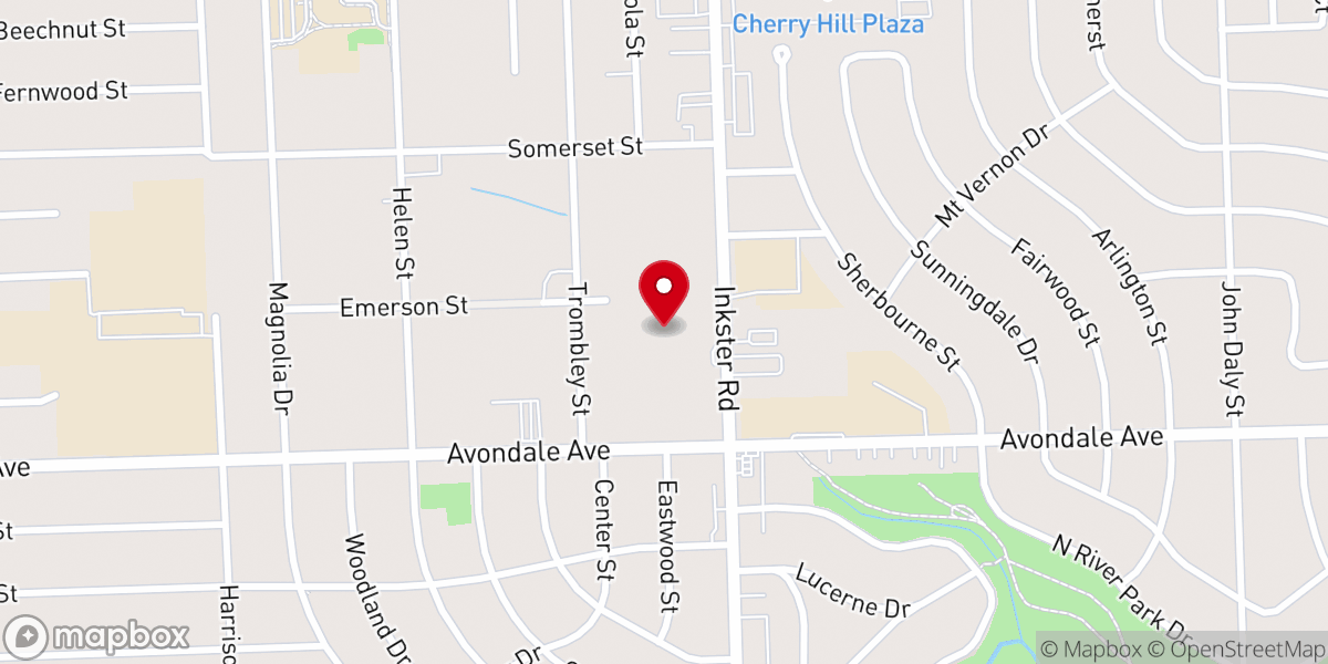 Map showing location of New Birth Baptist Church