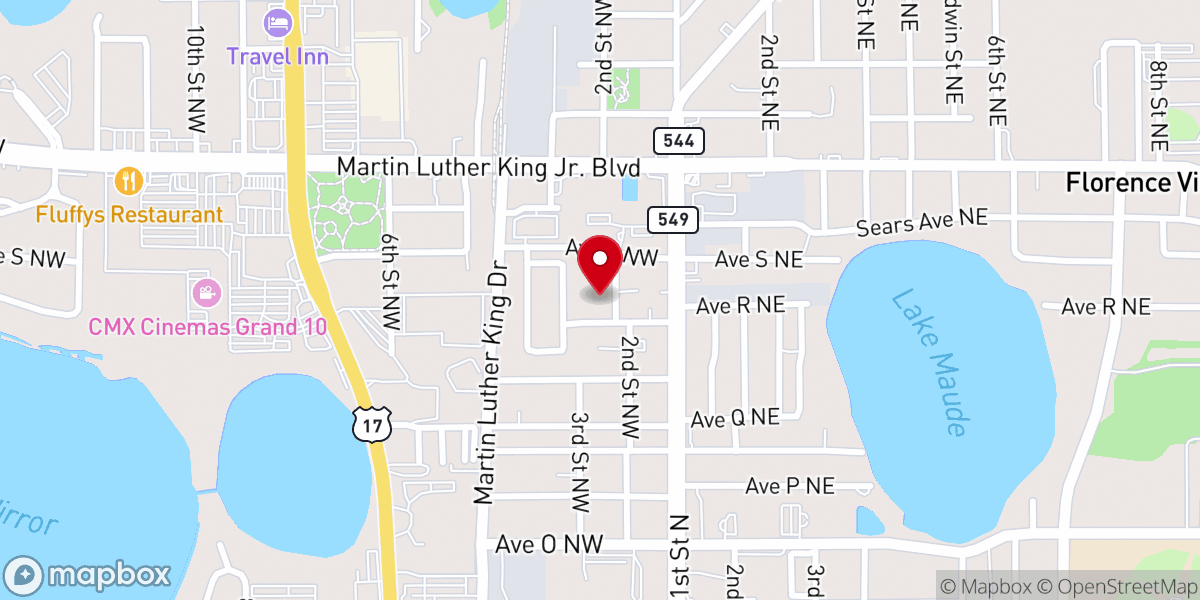 Map showing location of First Missionary Baptist Church