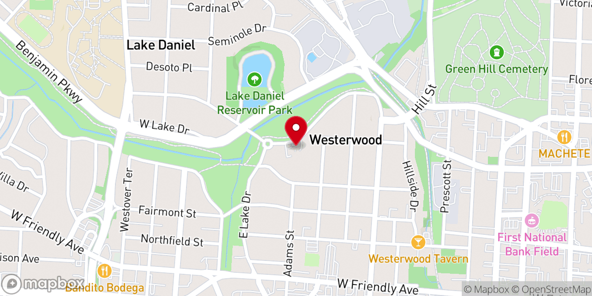 Map showing location of Faithway Baptist Church
