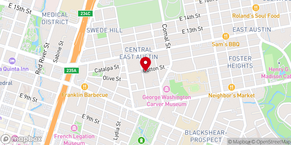 Map showing location of Olivet Baptist Church