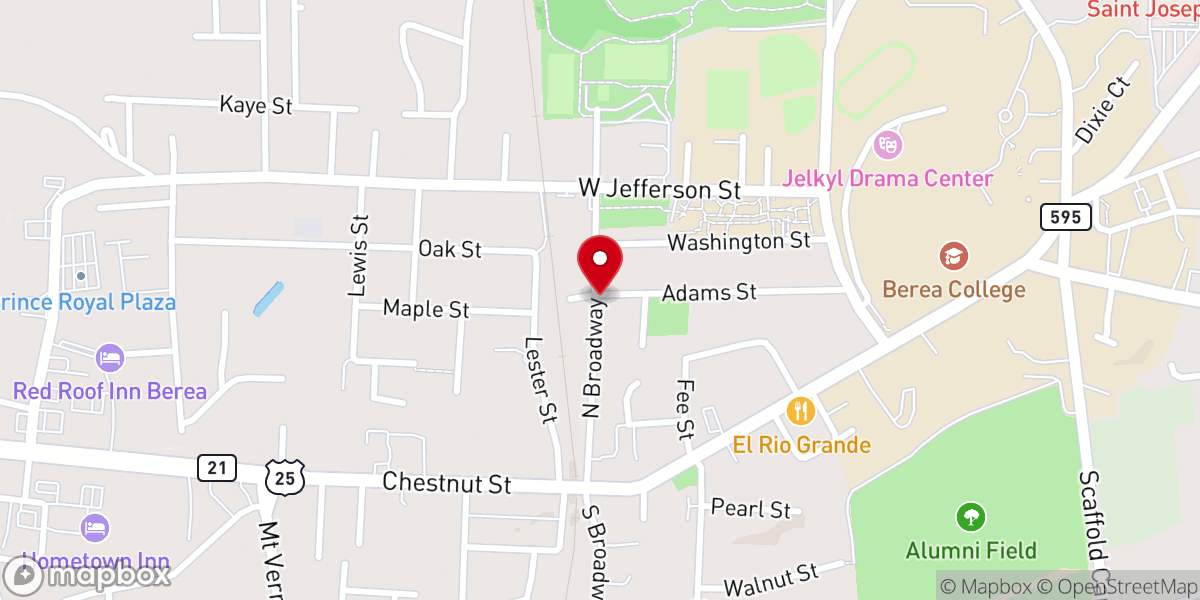 Map showing location of Weaver's Bottom Craft Studio