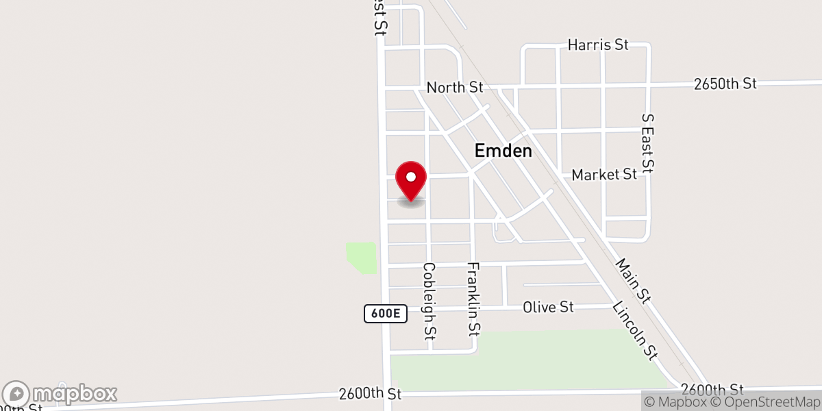 Map showing location of St. Peter Lutheran Church