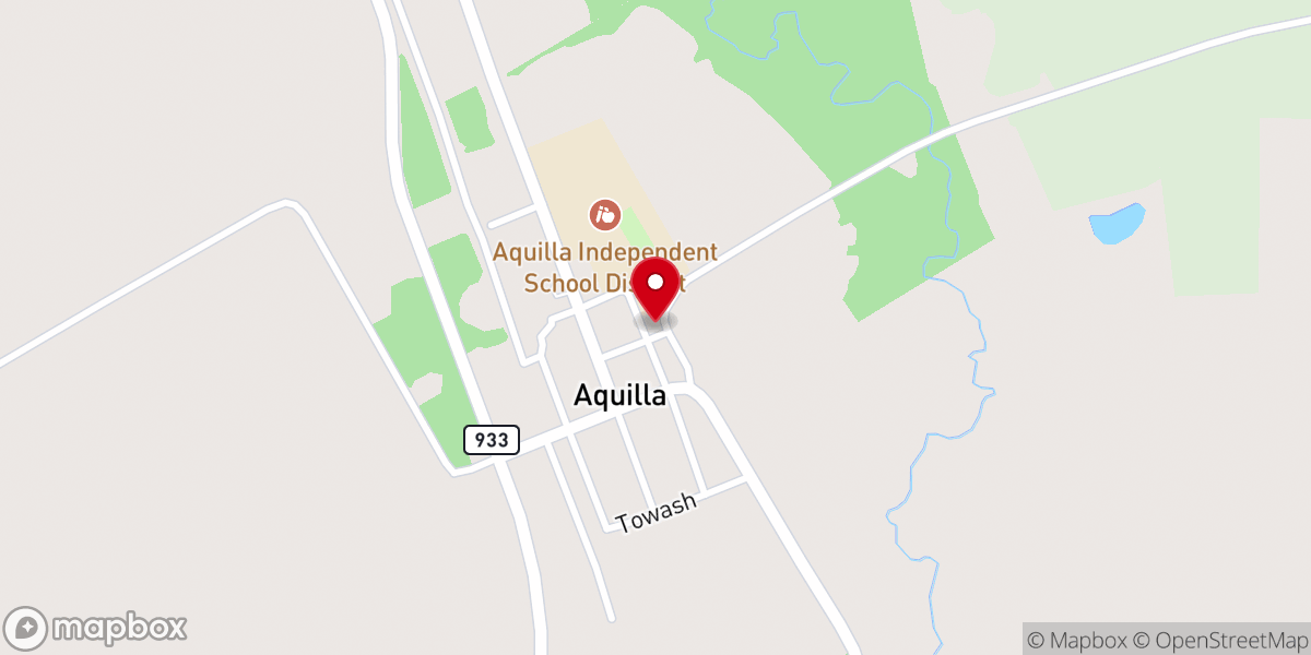Map showing location of Aquilla Church of Christ