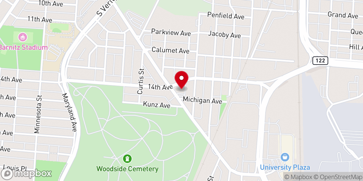 Map showing location of New Life Church of God in Christ