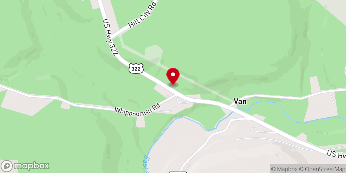 Map showing location of Van Church