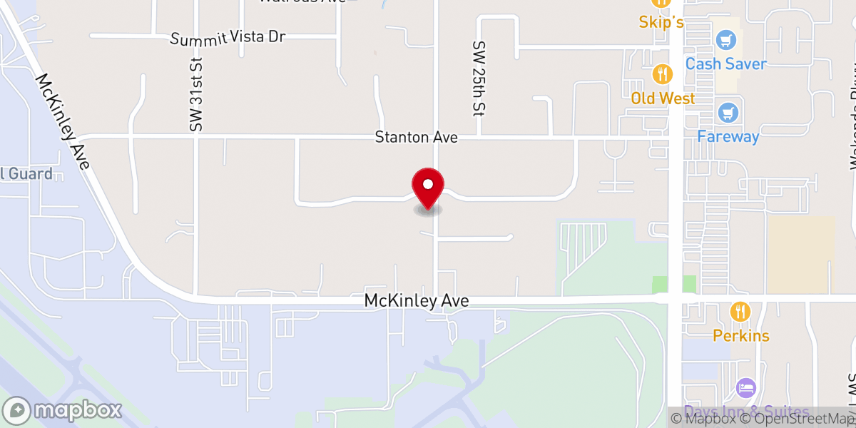 Map showing location of Trinity Baptist Church