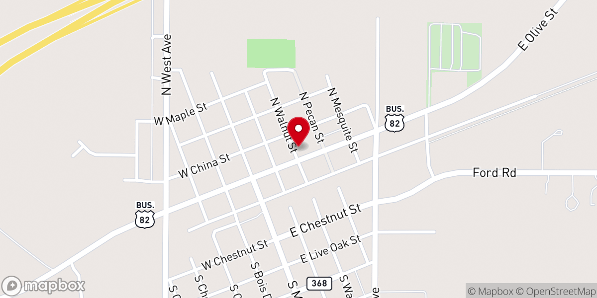 Map showing location of Holliday Community Center