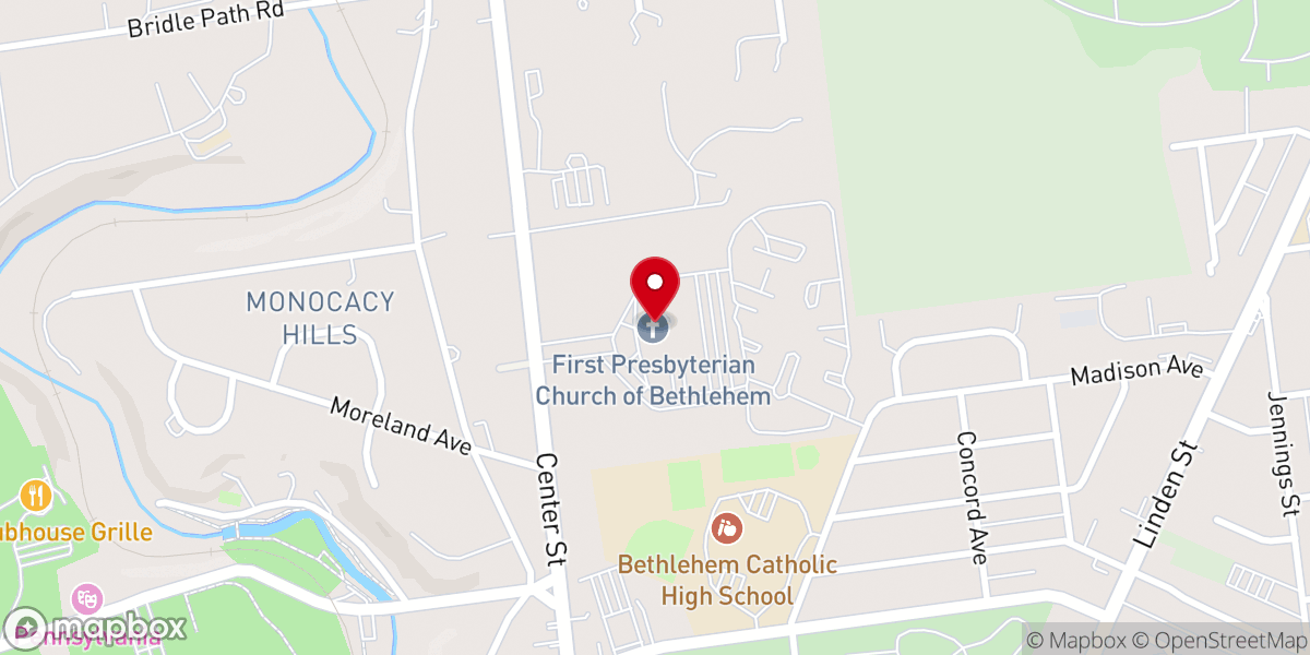 Map showing location of First Presbyterian