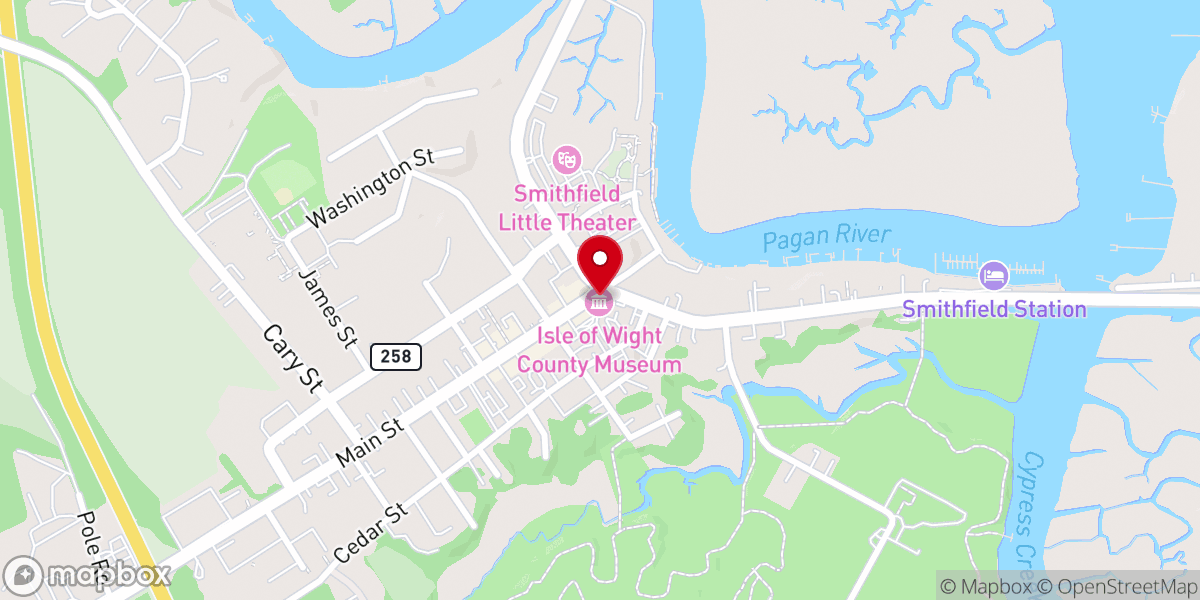 Map showing location of Isle of Wight County Museum