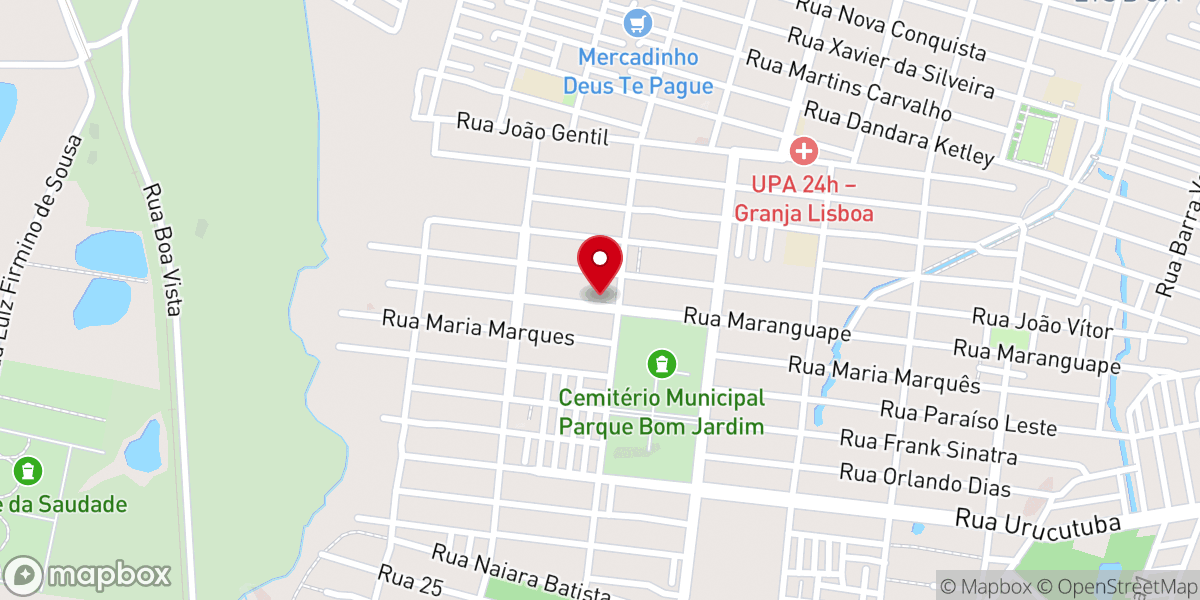 Map showing location of Igreja Pentecostal Filadélfia