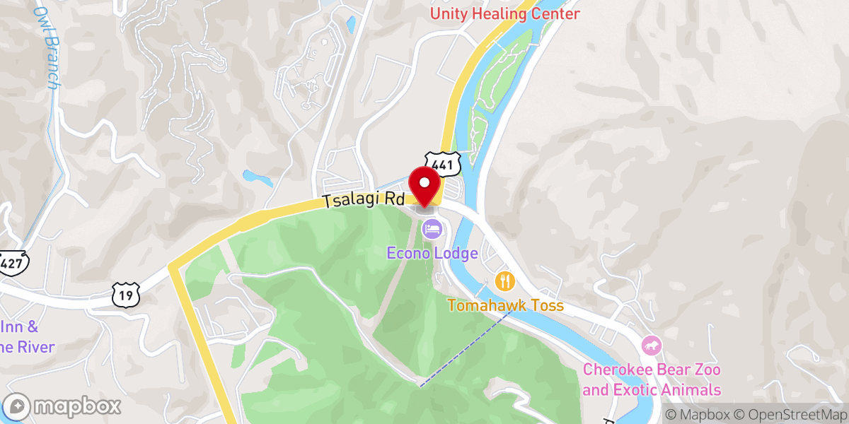 Map showing location of Cherokee Baptist Church