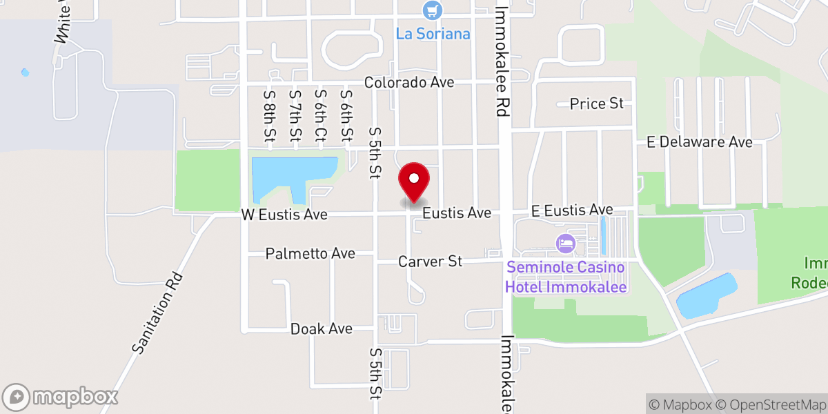 Map showing location of Immokalee Haitian Free Methodist