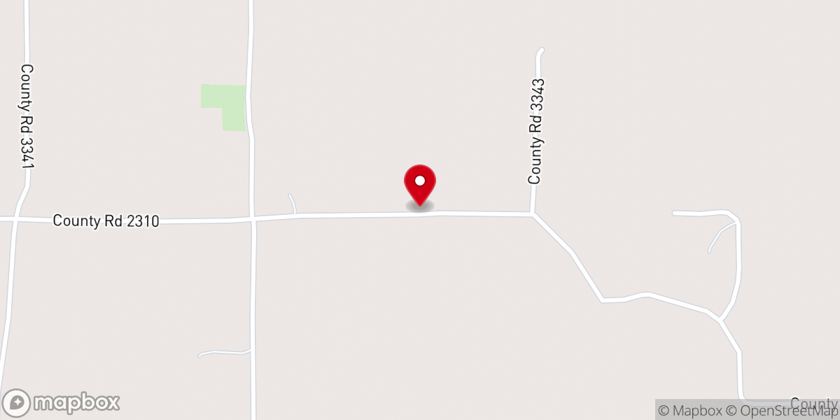Map showing location of East Caney Church