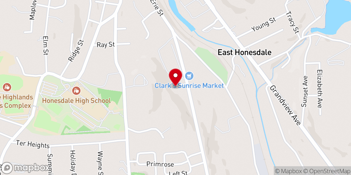 Map showing location of Honesdale Christadelphian Chapel