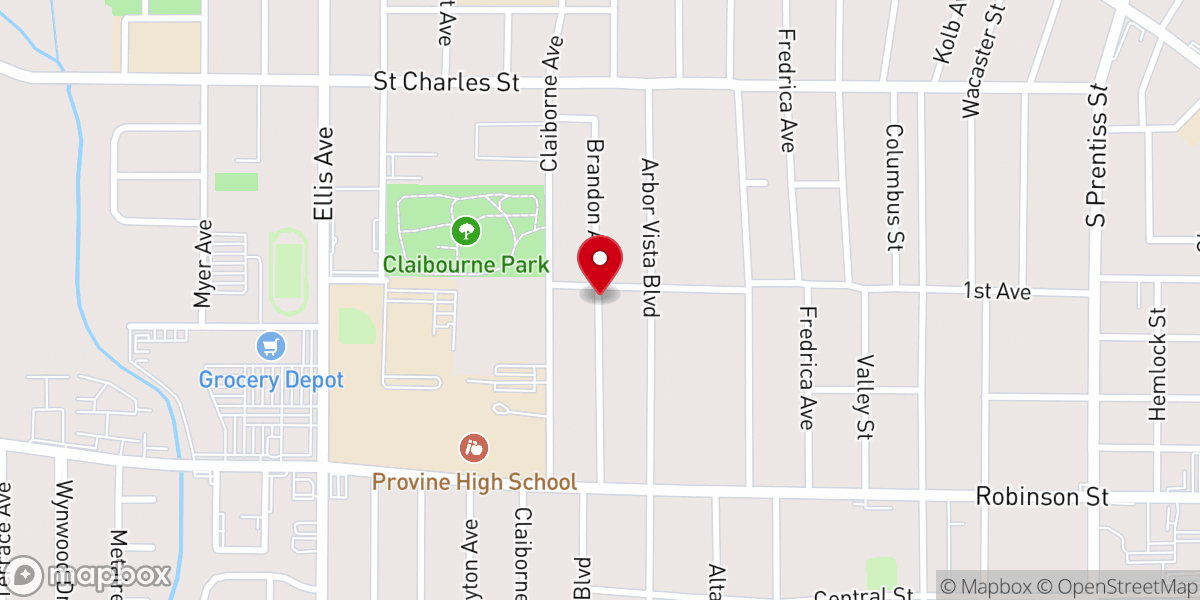 Map showing location of Brm-brandon Roberts Ministries