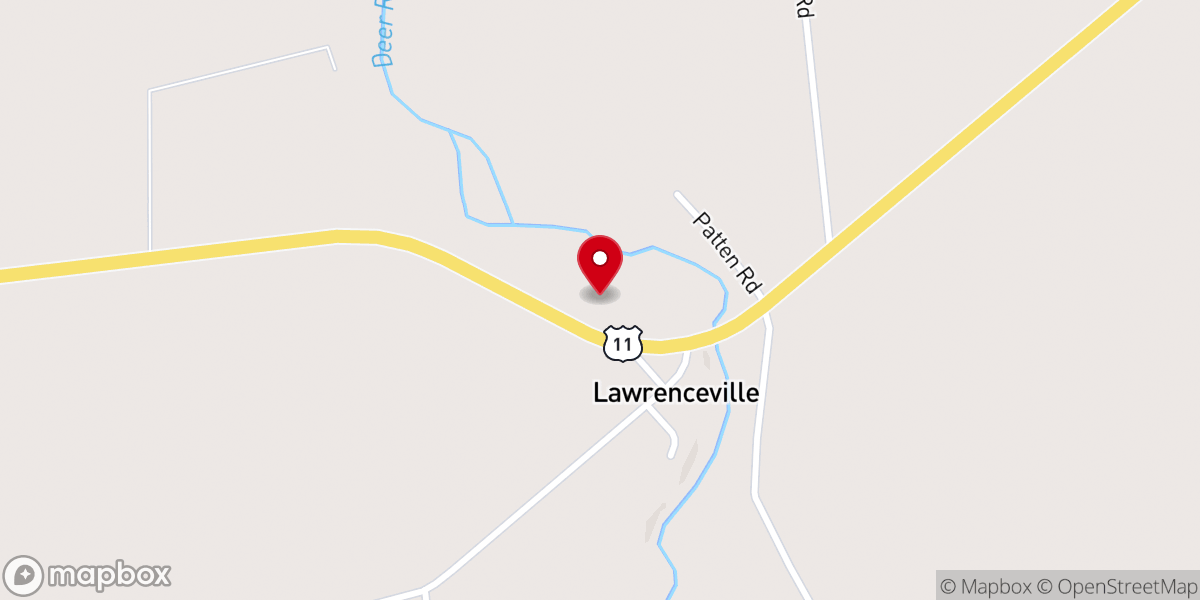 Map showing location of Lawrenceville Chapel