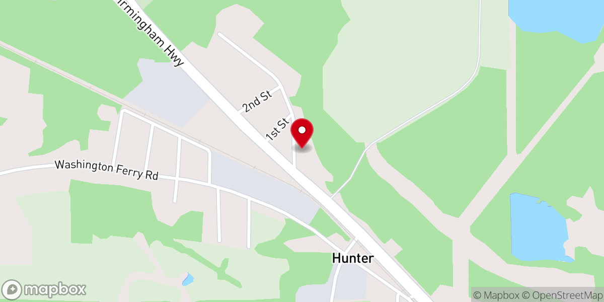 Map showing location of Hunter Station Church of Christ