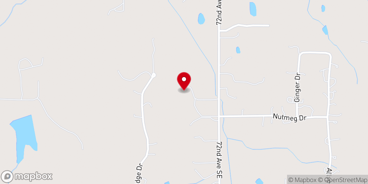 Map showing location of Down's Family Christmas Light Ministry