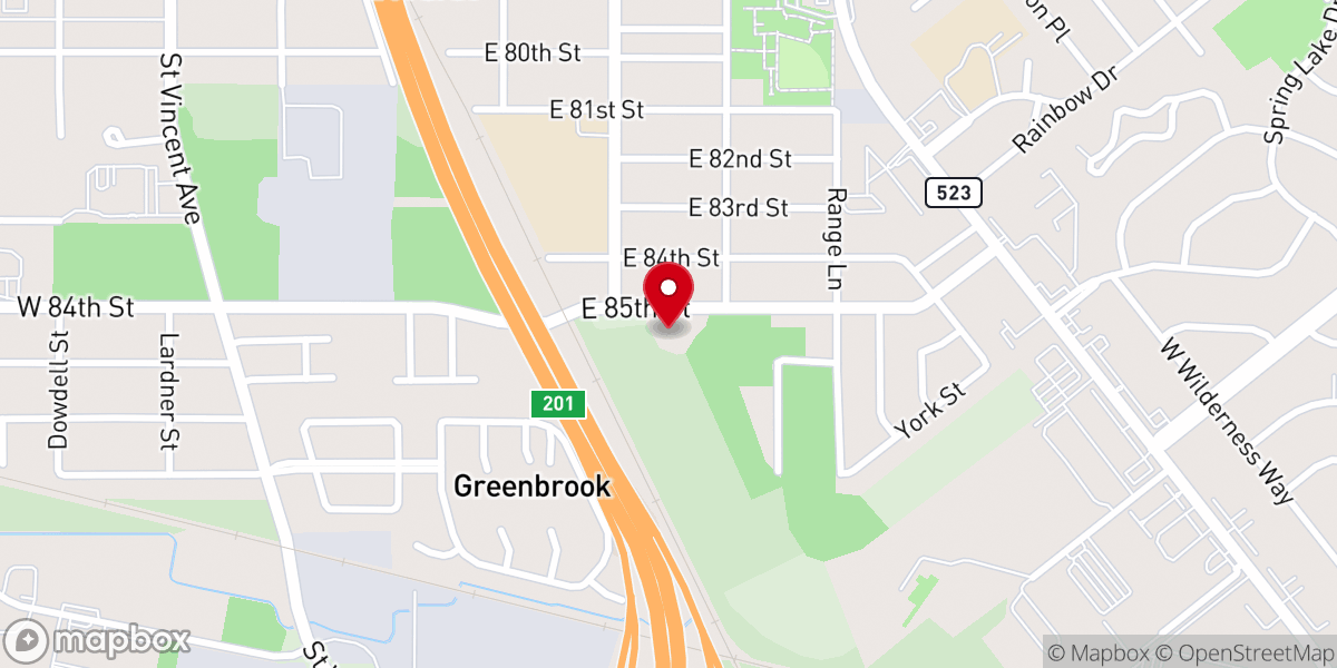 Map showing location of Mary Evergreen Baptist Church