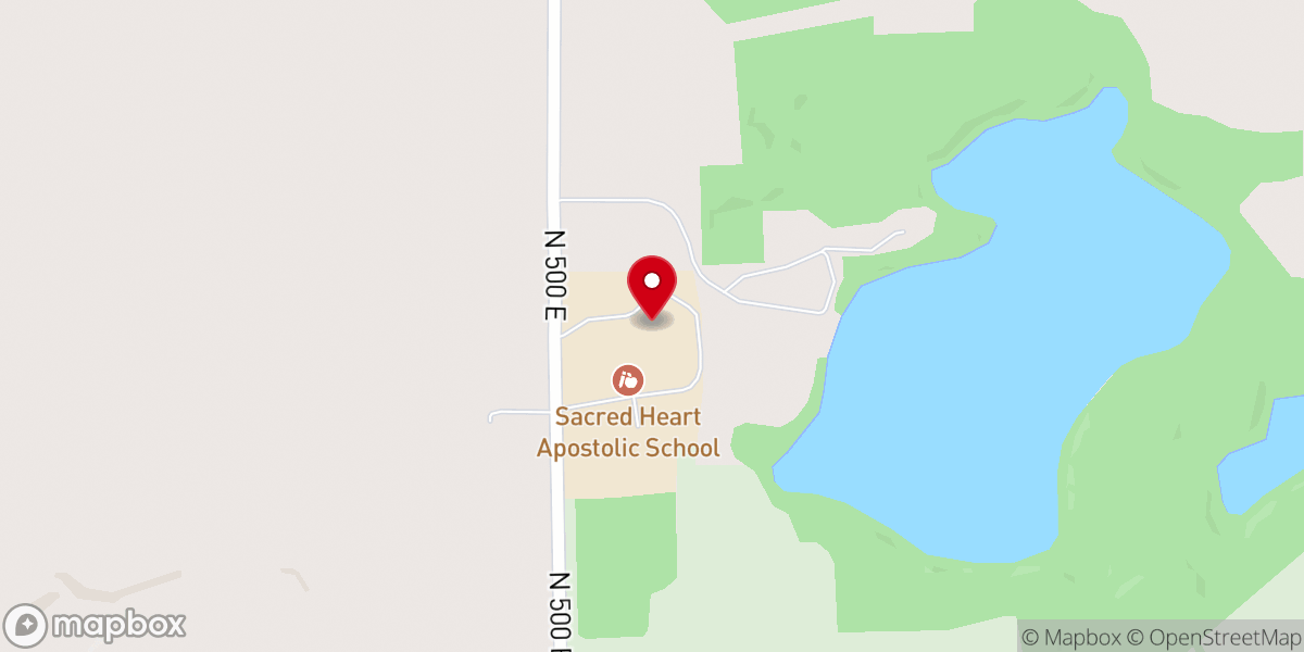 Map showing location of Sacred Heart Apostolic School