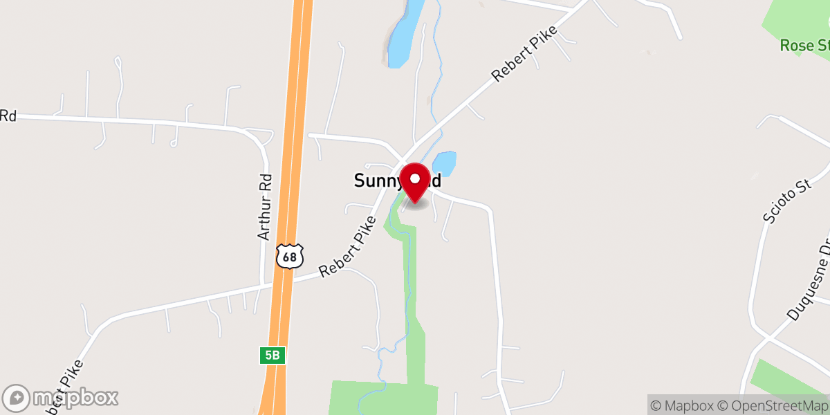 Map showing location of Victory Baptist Church