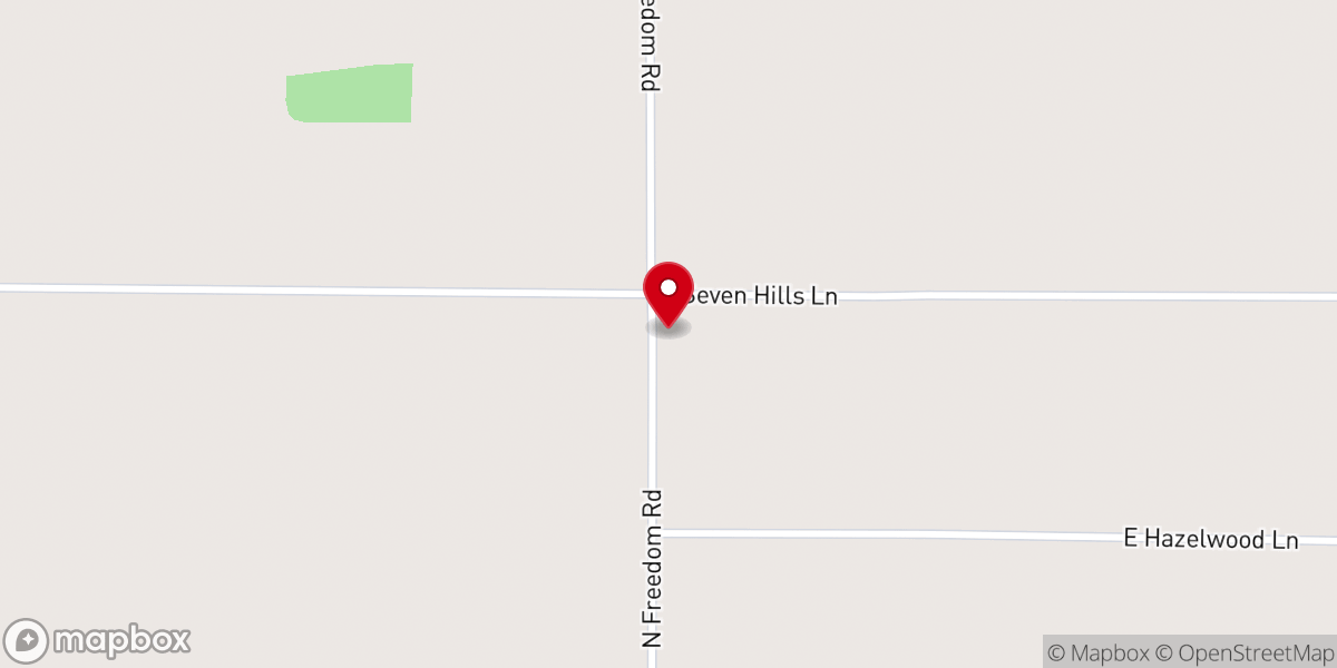 Map showing location of North Freedom Church