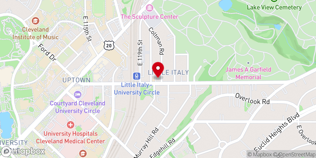 Map showing location of Holy Rosary Church