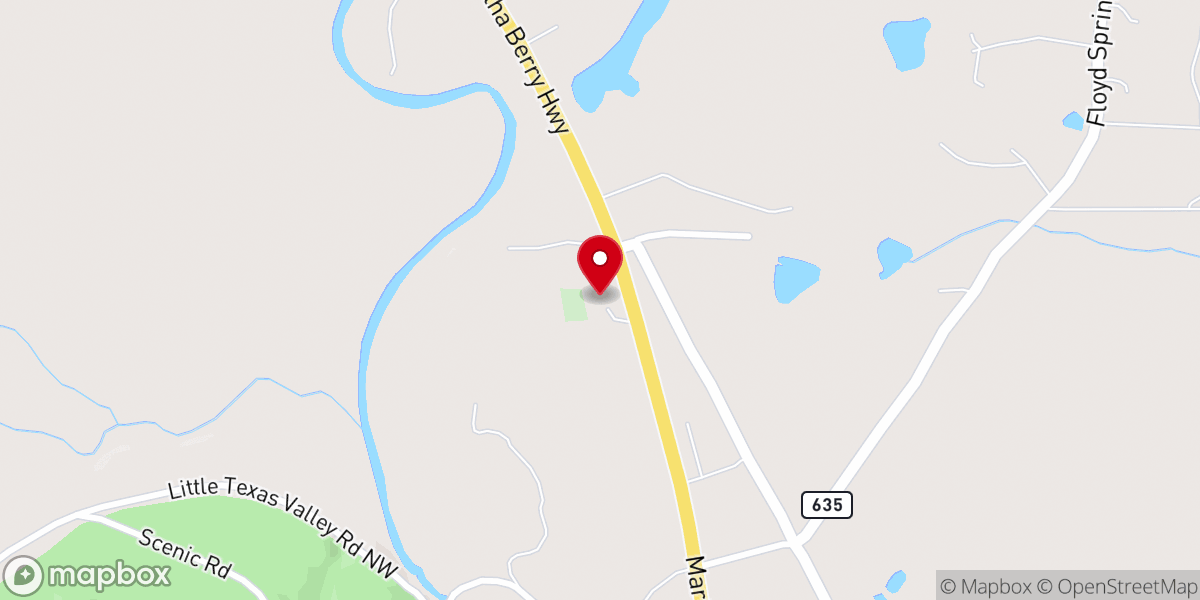 Map showing location of Rome Midway Church