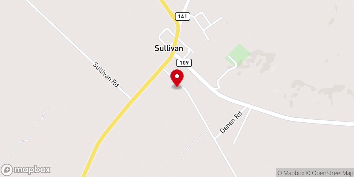 Map showing location of Sullivan Baptist Church