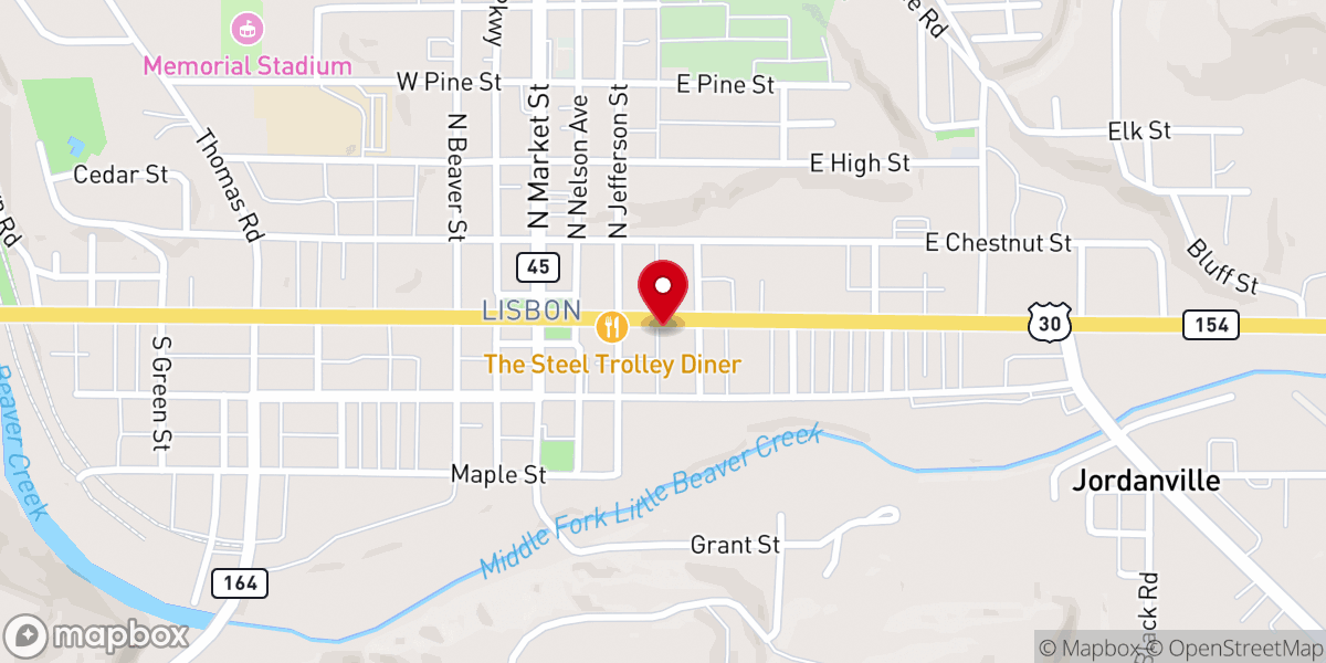 Map showing location of Trinity Presbyterian Church