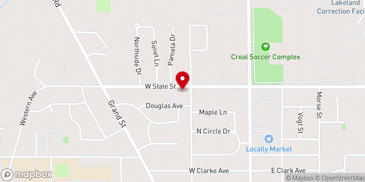 Map showing location of St Paul Lutheran Church