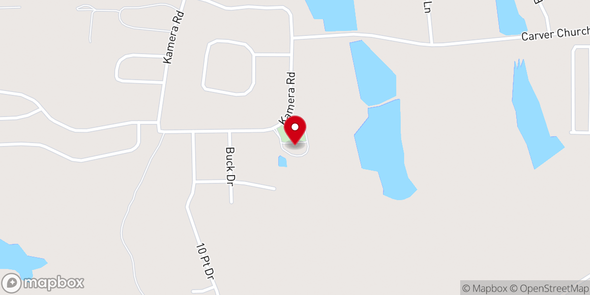 Map showing location of Carver Baptist Church