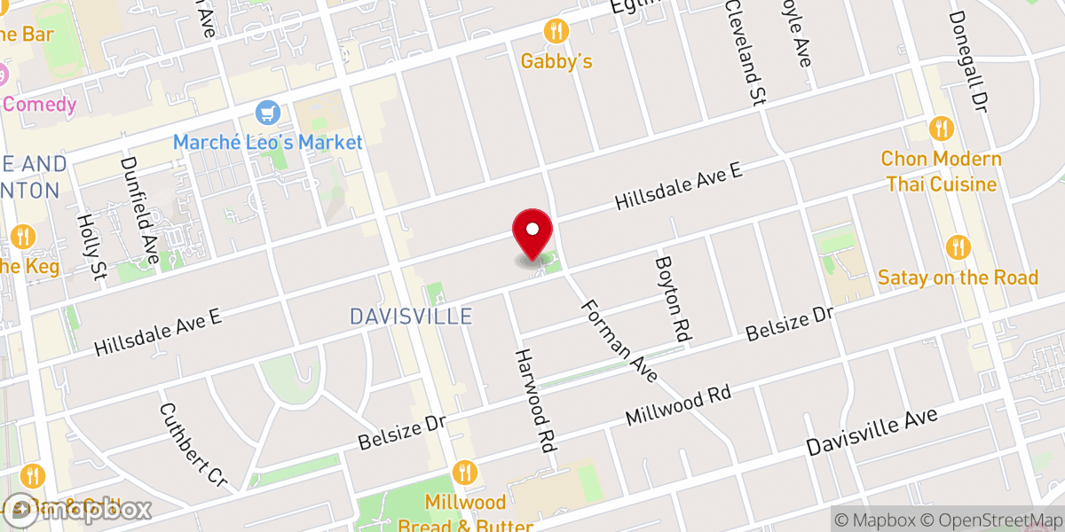 Map showing location of Manor Road United Church