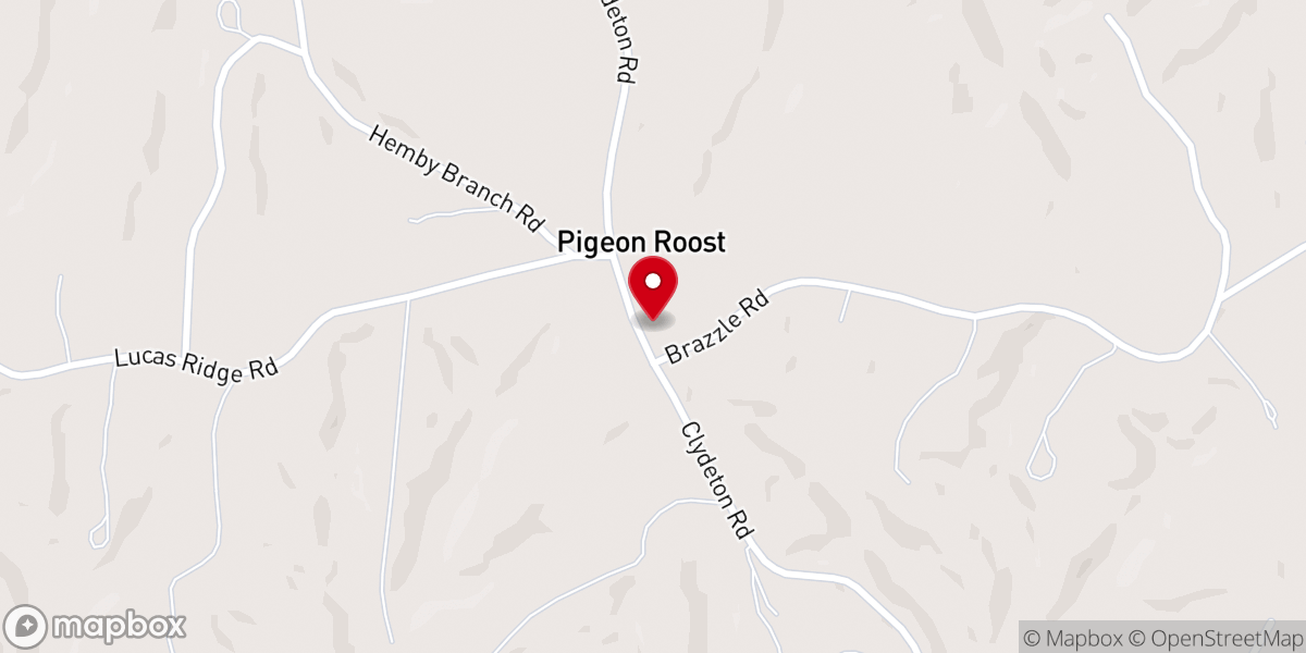 Map showing location of Pruett Chapel