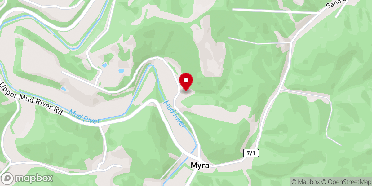 Map showing location of Myra Methodist Church