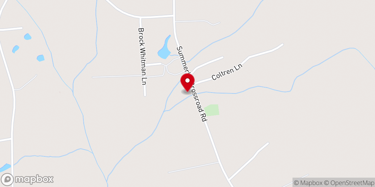 Map showing location of Brocks Chapel PH Church