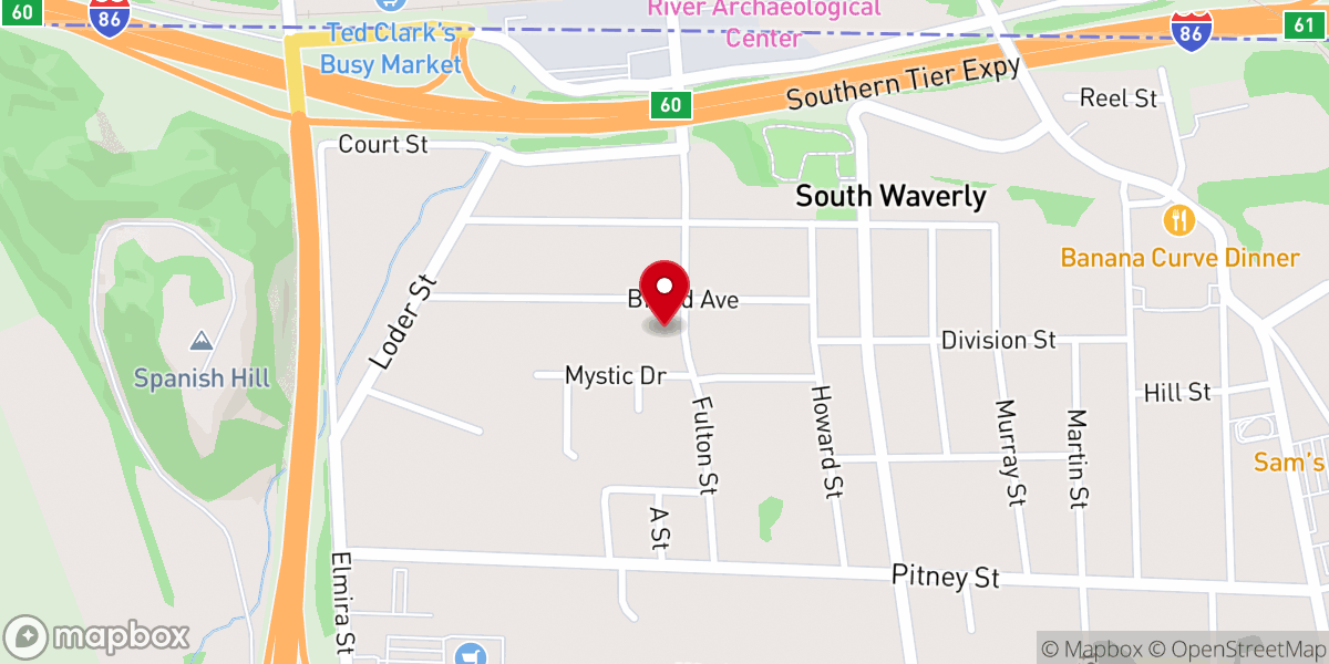Map showing location of The Salvation Army of Sayre, PA