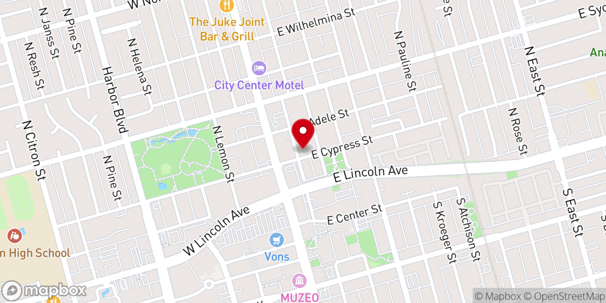 Map showing location of Good News Orange County Church