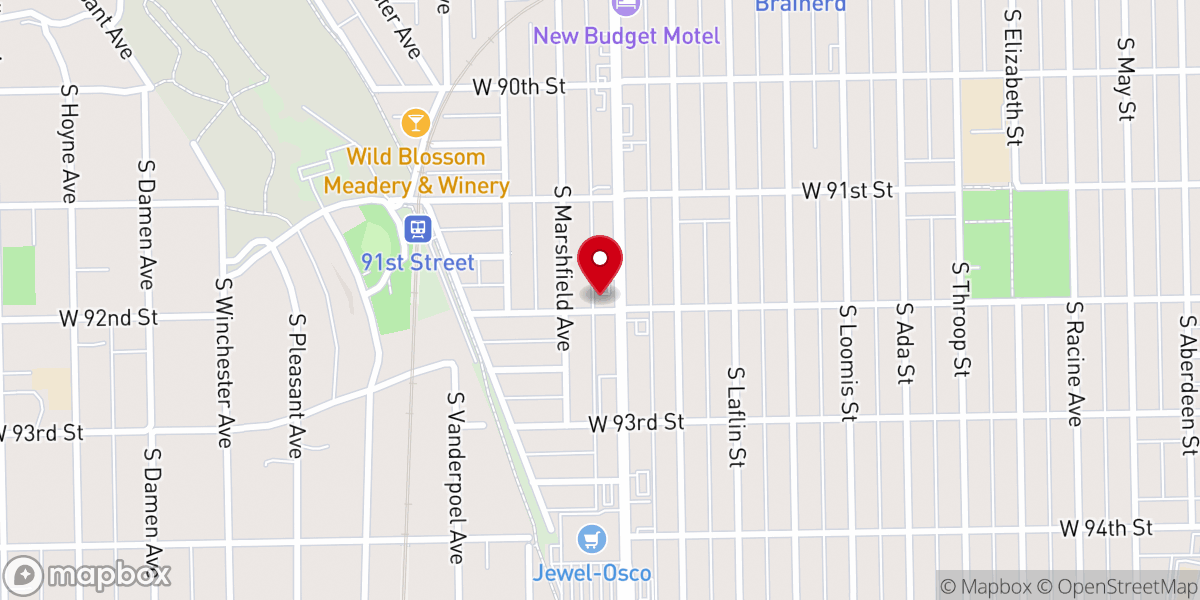 Map showing location of Faith City Church Chicago