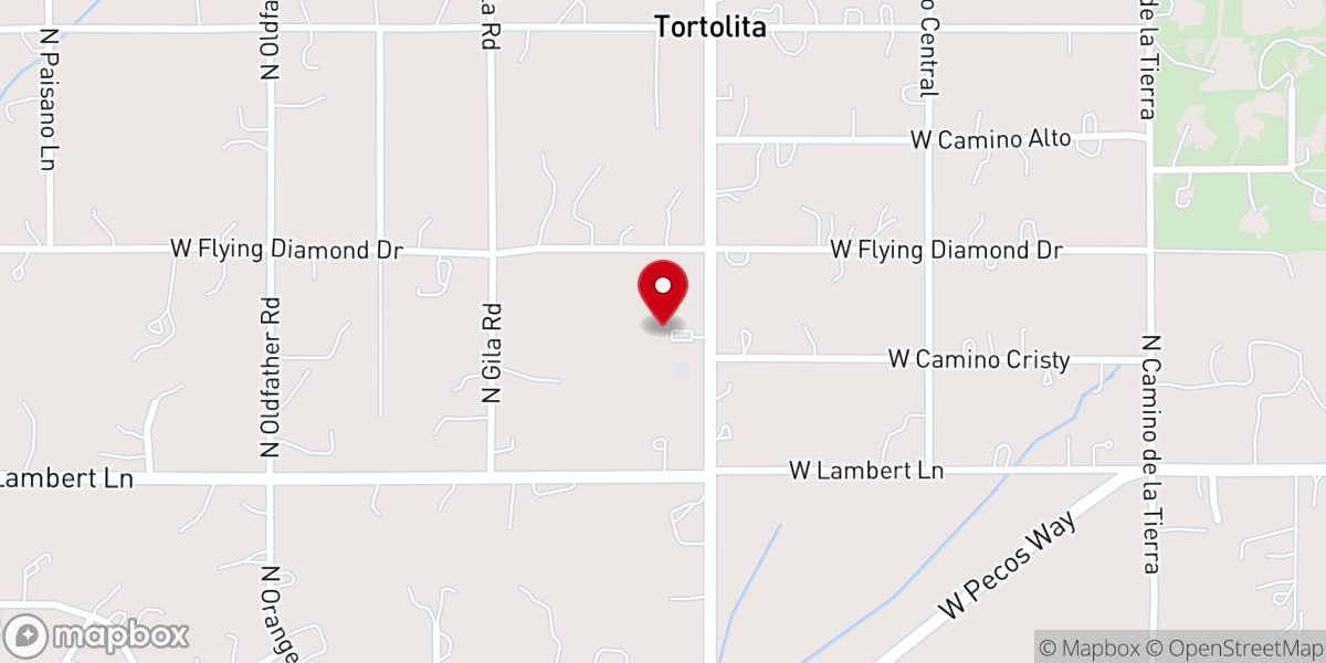 Map showing location of Thornydale Family Church