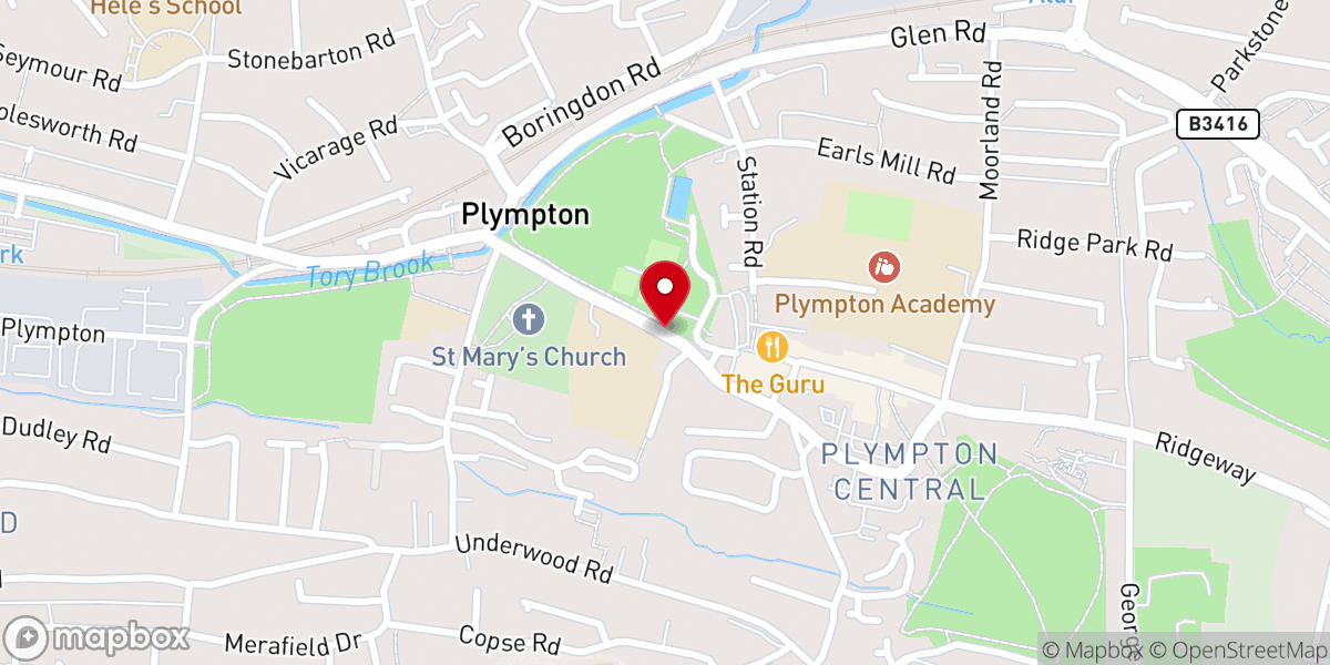 Map showing location of Calvary Plymouth