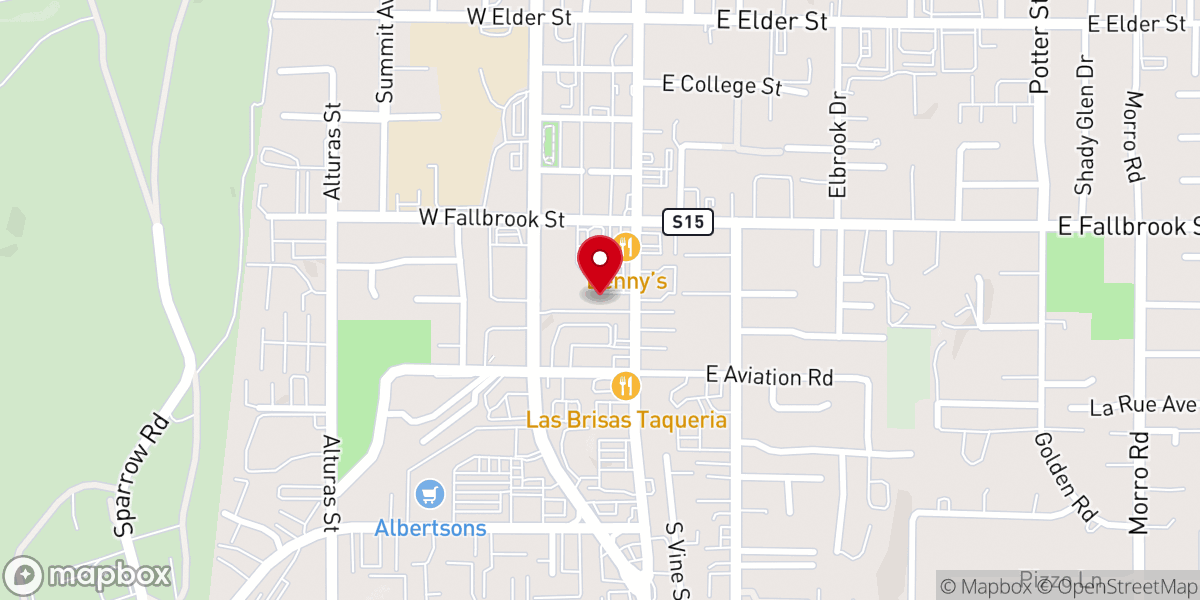 Map showing location of Donut Pantry